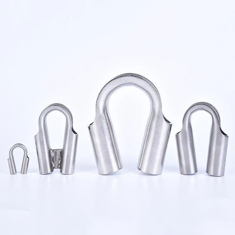 Stainless steel tubular chicken heart style round sleeve ring for mechanical fastening.