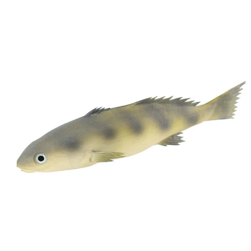 PU simulated fish ocean animal model toys showing yellow-fin tuna, yellow fin tuna, and small tuna realistic replicas