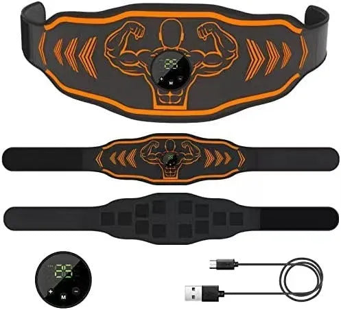 Smart EMS massage belt fitness equipment set with rechargeable host and arm stickers