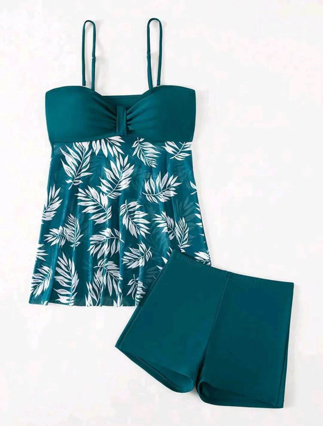 Women's high waist mesh swimsuit split boxers in black, blue, or peacock green