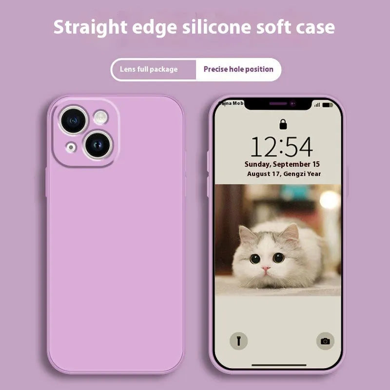 Mobile phone silica gel protective shell in classic black for Apple iPhone, TPU shockproof case
