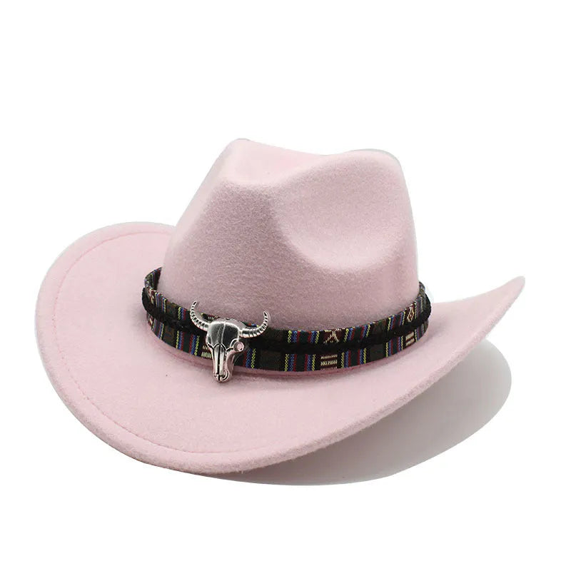 Polyester Western cowboy hat with bell crown in army green colour