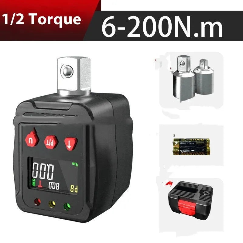 Digital torque meter with display head and 1/2 inch drive square