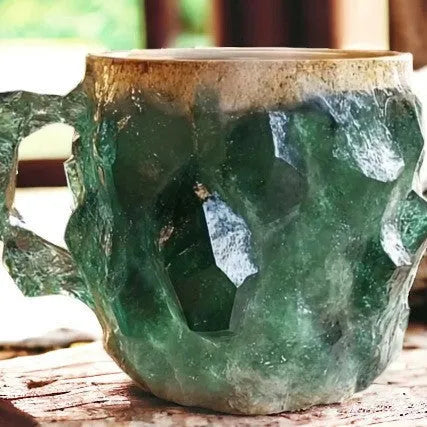 400ml resin mineral crystal coffee mug with handle in multiple colour options