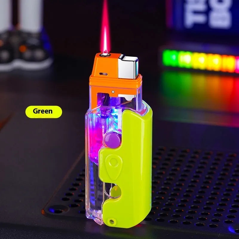 Colourful luminous radish lighter in orange, purple or green with wind-resistant ignition