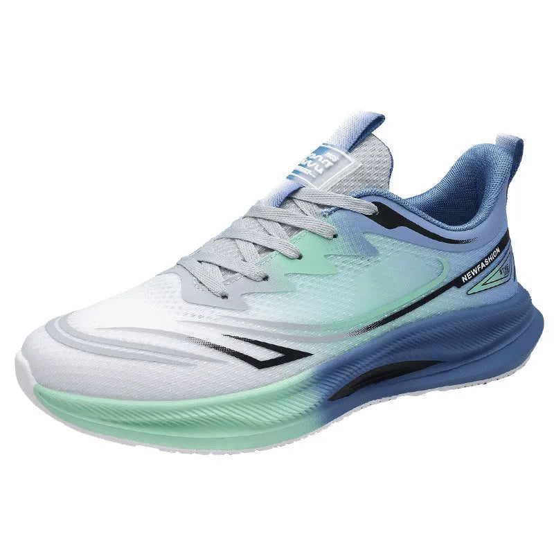 Men's low-top casual shoes in black with breathable mesh upper and rubber sole
