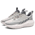 Men's low-top platform running sneakers with hollow-out synthetic leather upper and non-slip rubber sole in dark night black