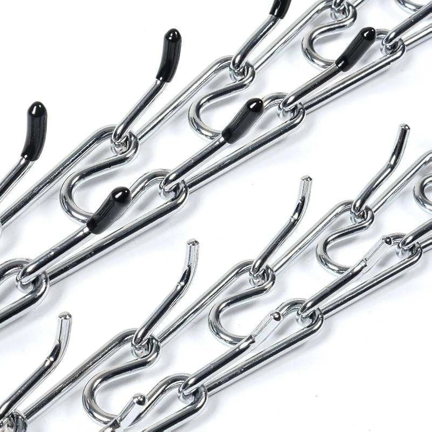 Stainless steel dog prong collar with rubber tips and adjustable chain design