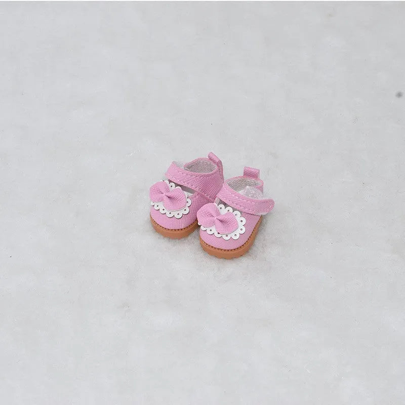 17cm fashion doll replacement shoes in multiple styles including black boots and pink heels