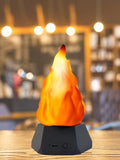 Flame shape decorative night light with gold charging base for indoor and outdoor use