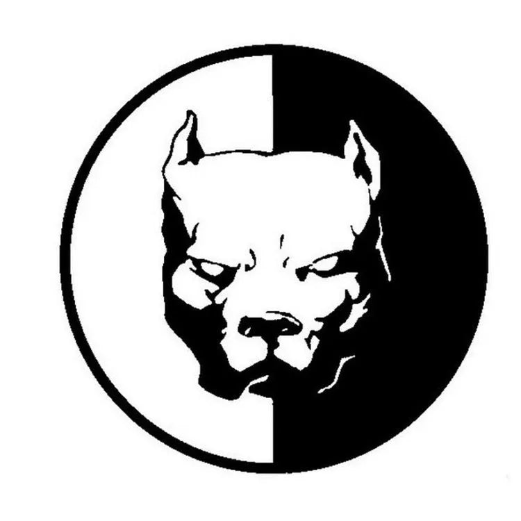 Reflective superhero bulldog car sticker measuring 12x12cm in black, white or red colours