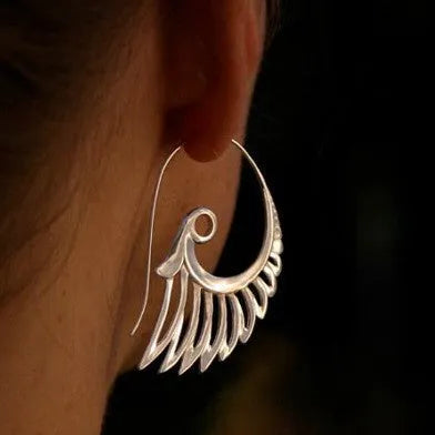 Retro angel wings earrings in gold colour electroplated zinc alloy high class elegant style