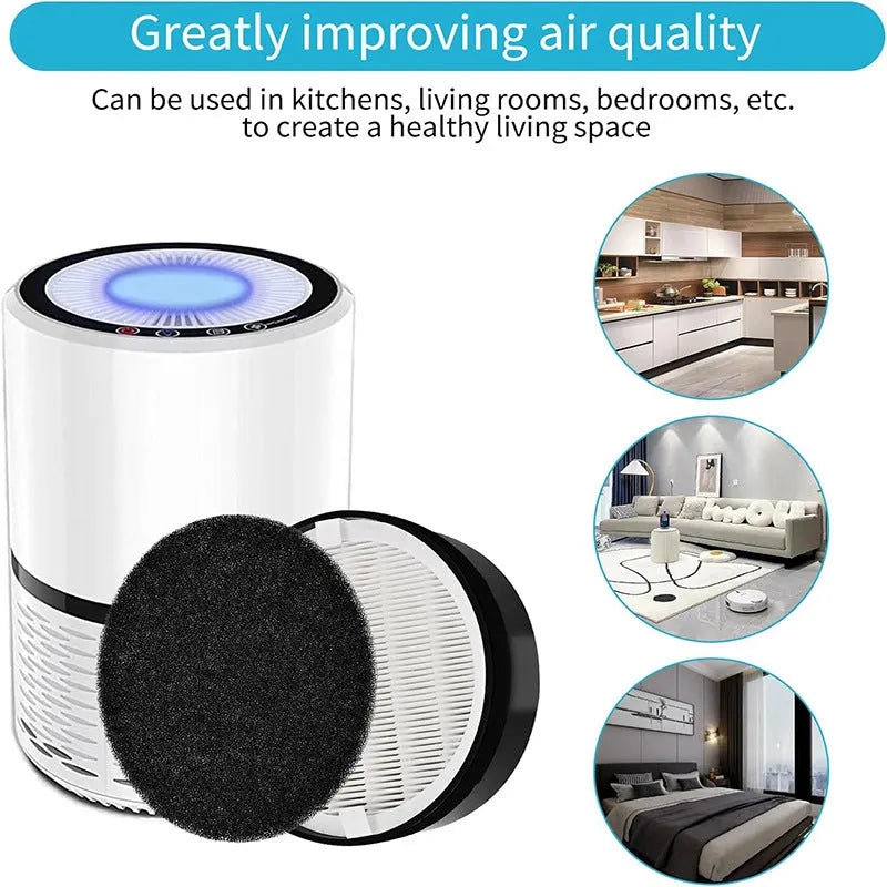 Levoit LV-H132 air purifier replacement filter measuring 19cm square, includes white filter screen and cotton.