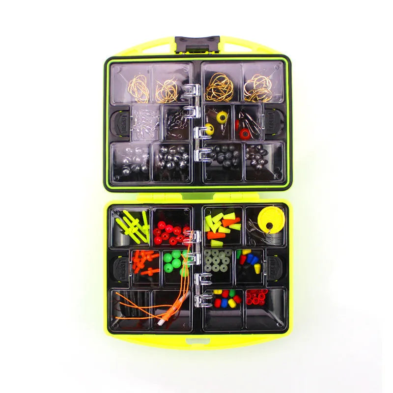 Upgraded rock fishing accessory box containing 184 pieces of tackle across 24 types for sea fishing.
