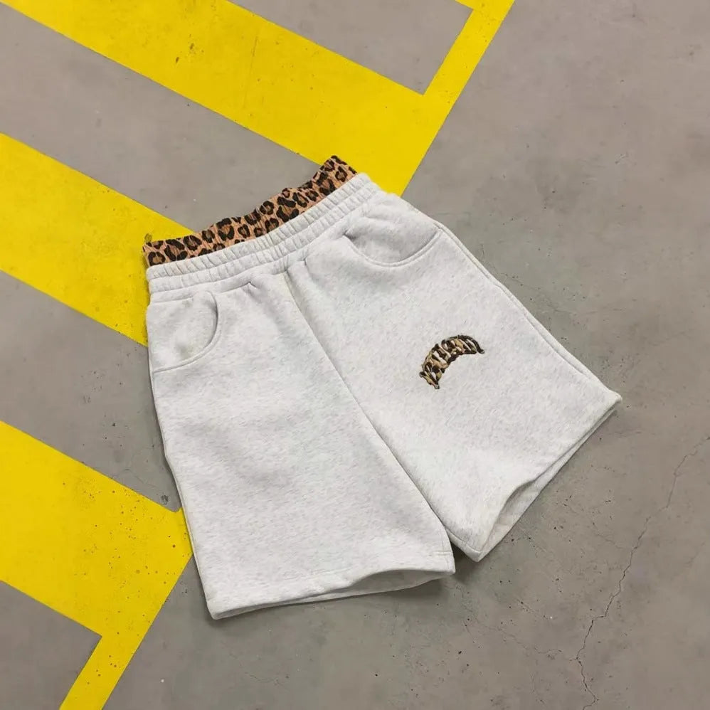 Men's patchwork double waist hip hop trousers in polyester elastic fabric with loose fit