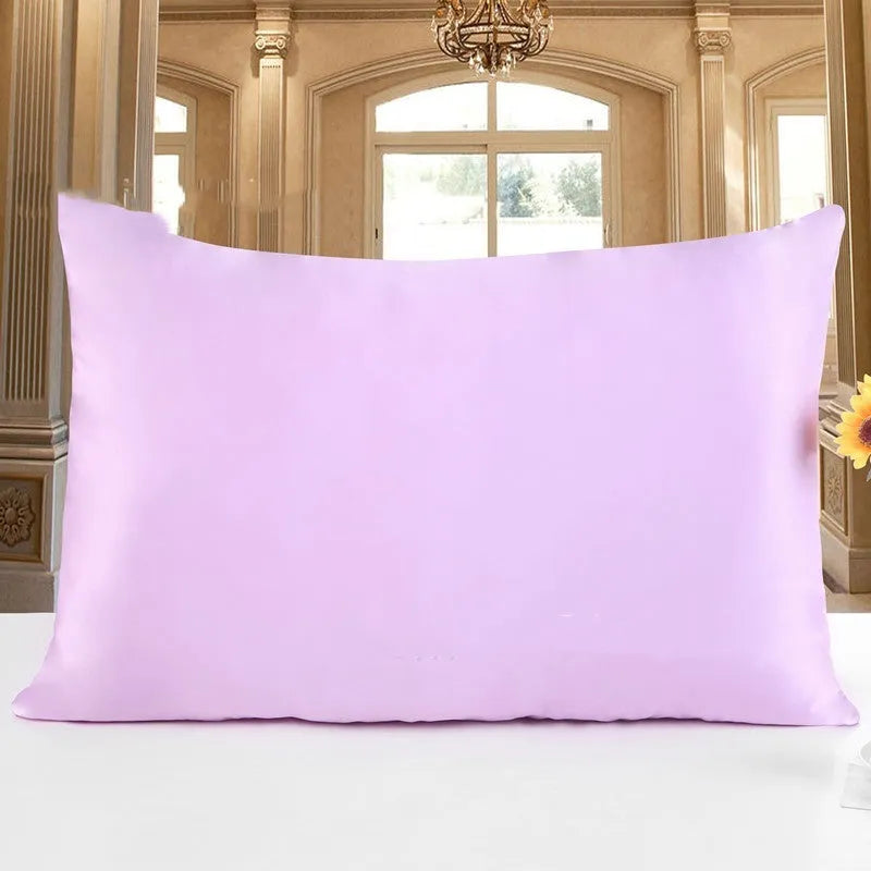 Double-sided 19 M silk pillowcase in apricot colour, showing reversible construction and standard UK size.