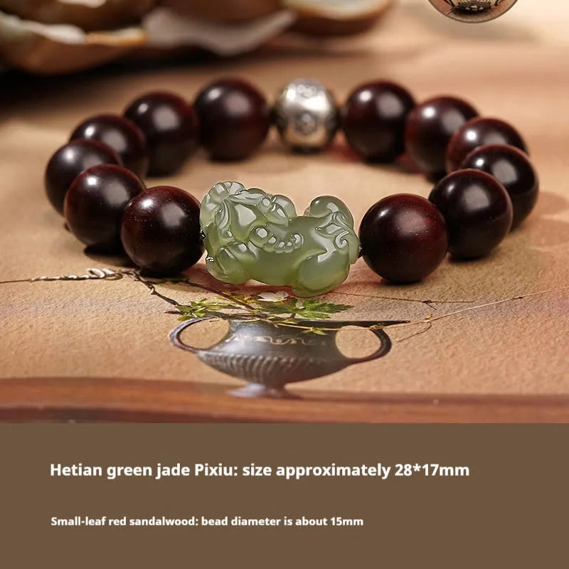 Hetian jade bracelet with braided rope closure in traditional Chinese style