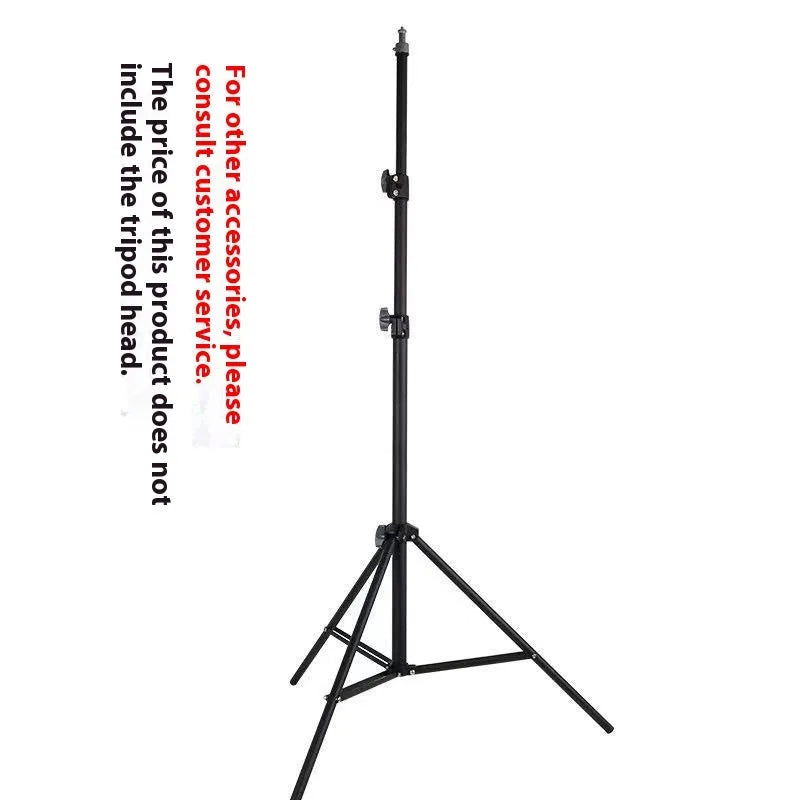 A tall, frosted-finish photography light stand with thickened carbon steel legs extended to its full height.