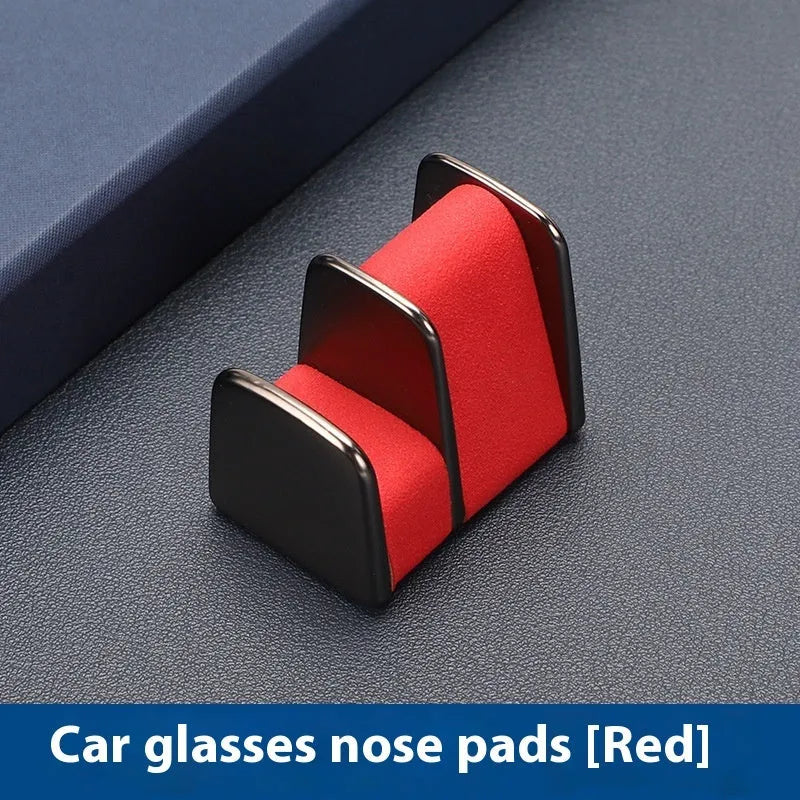 Zinc alloy leather car dashboard glasses clip in green, black, grey, or red