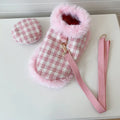 Pink polyester cat costume with beret and cloak outfit for female cats
