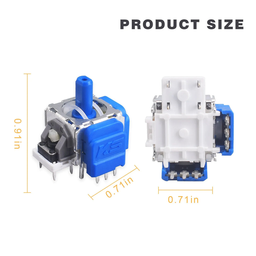 Hall effect replacement joystick component for PS5 PS4 XBOX and Switch Pro controllers.