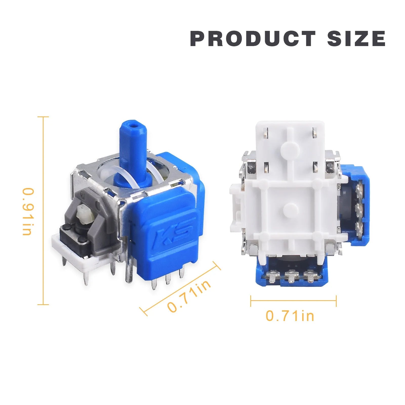 Hall effect replacement joystick component for PS5 PS4 XBOX and Switch Pro controllers.