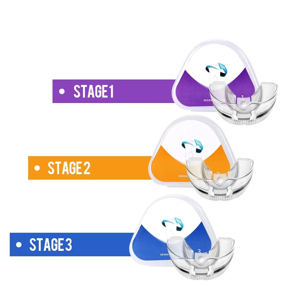 Transparent silicone dental tray braces for household oral care in stage 1, 2, or 3
