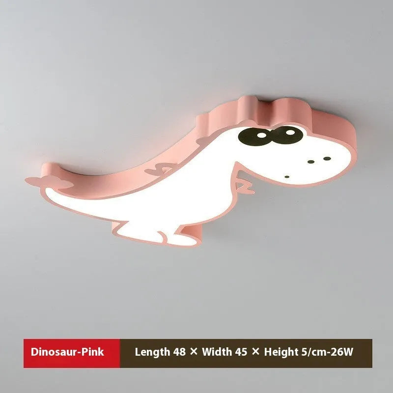 Cartoon dinosaur ceiling light with PVC shade and aluminium body in 48CM size for bedroom use