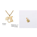 Stainless steel cross chain necklace with pendant in gold or steel colour