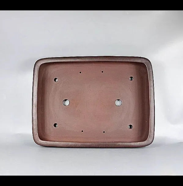 Handmade antique rectangular purple clay flower pot for plants