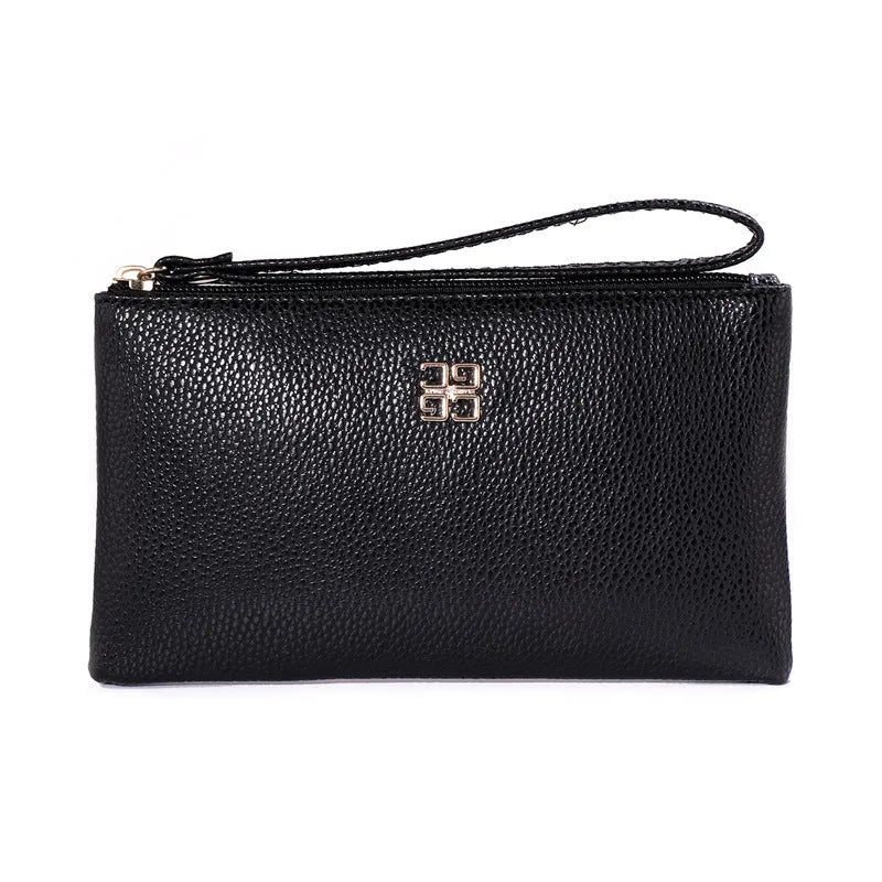 Long 55-inch PU leather phone wallet handbag with zipper closure in multiple colour options