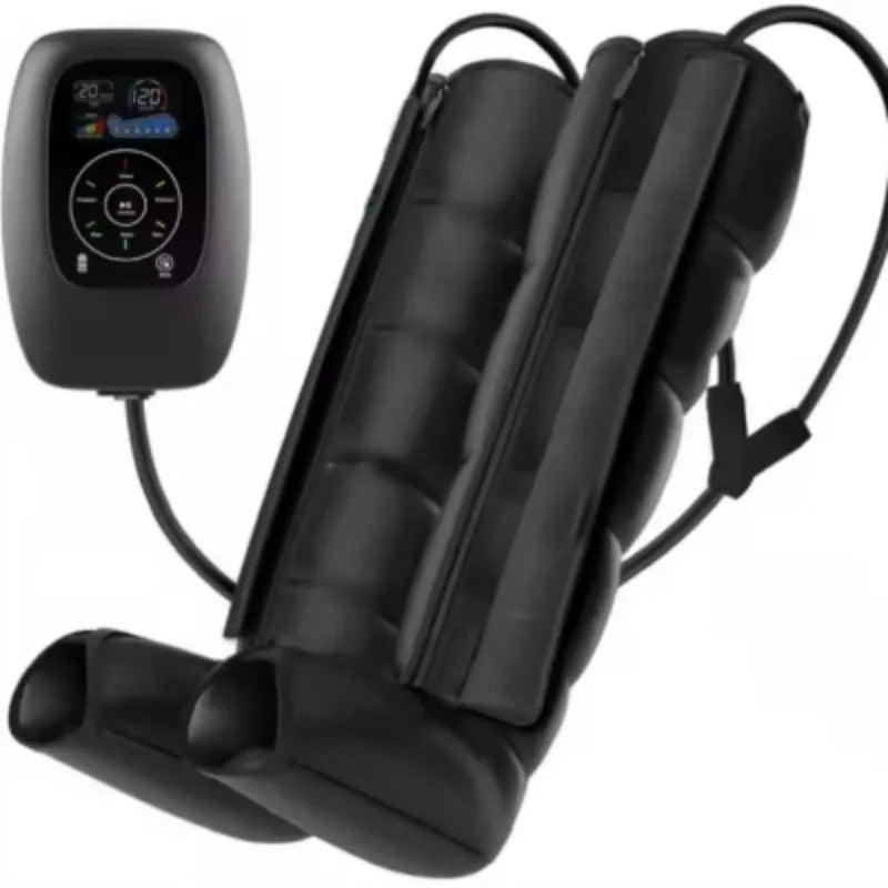 Air compression massager set with leg units, arm component, waist part, and remote control