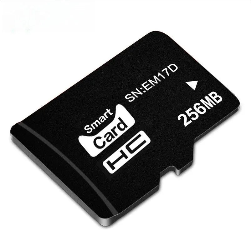 256MB TF microSD memory card on white background showing front and back.