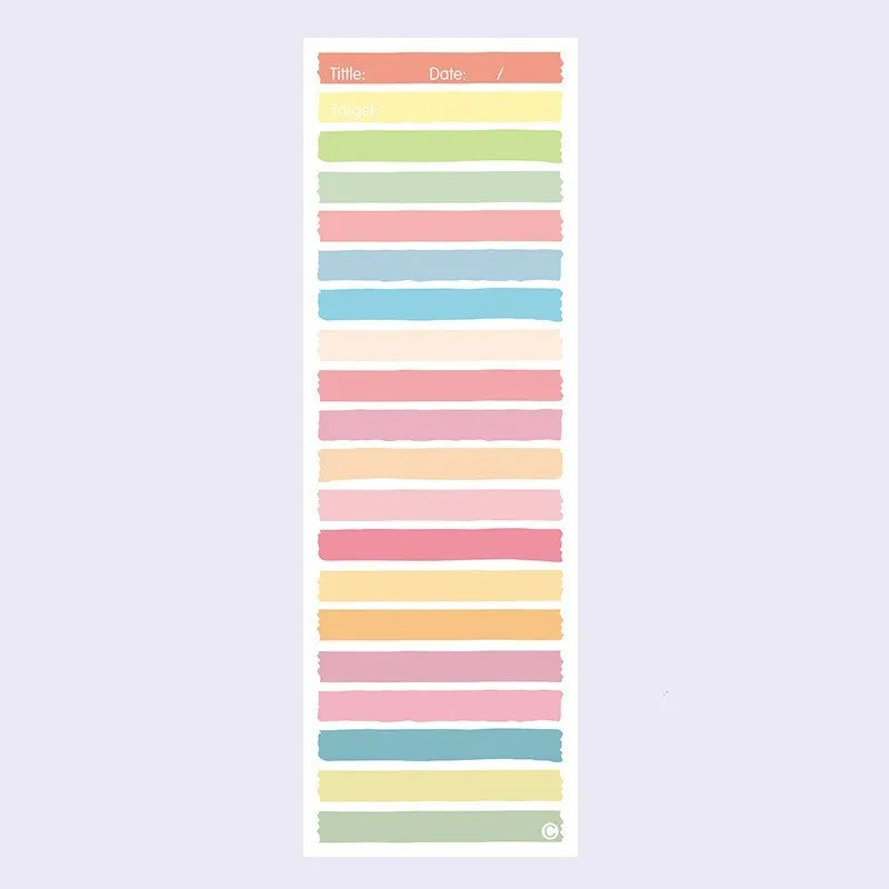 Student notepad with plastic storage box showing 90x248mm dimensions and colour variations