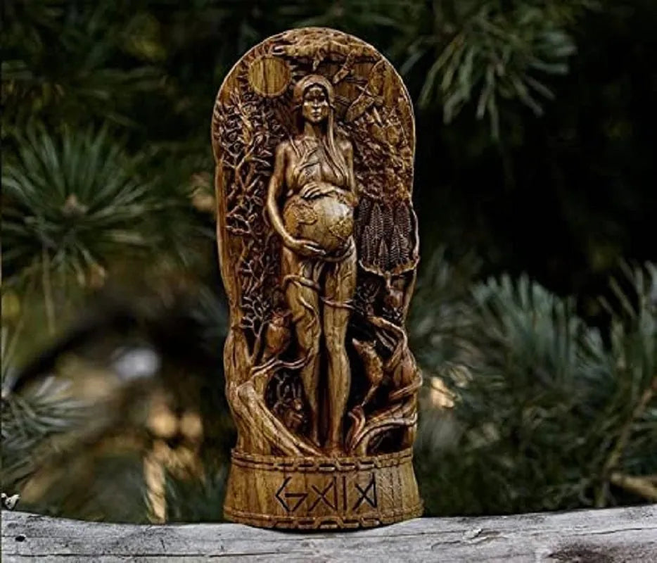 A detailed resin statue of a Greek goddess, 22cm tall, in one of three colour options.