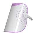White and purple photon IPL beauty mask device for home skincare with plug-in power cable