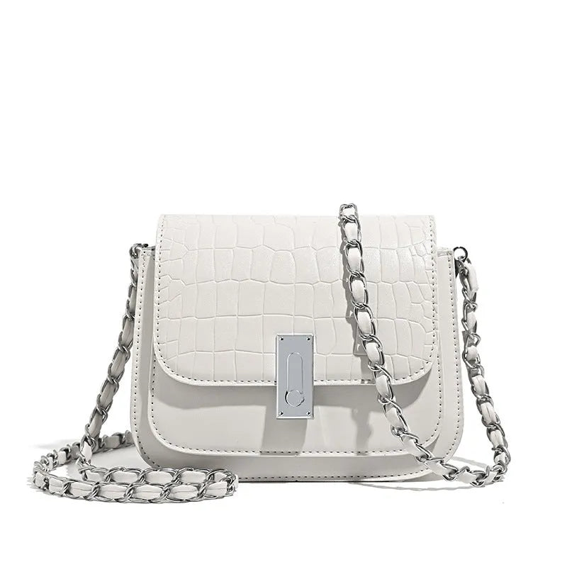 Women's soft PU crossbody shoulder bag in horizontal square shape with phone compartment