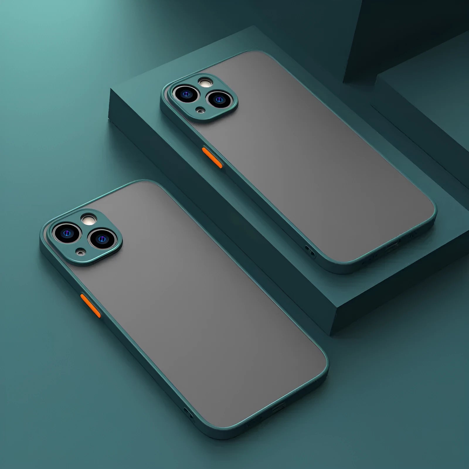 Fine hole skin-sensing iPhone case with frosted hard plastic back cover showing full lens protection