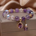 Natural purple amethyst crystal bracelet for women with micro-inlay craftsmanship