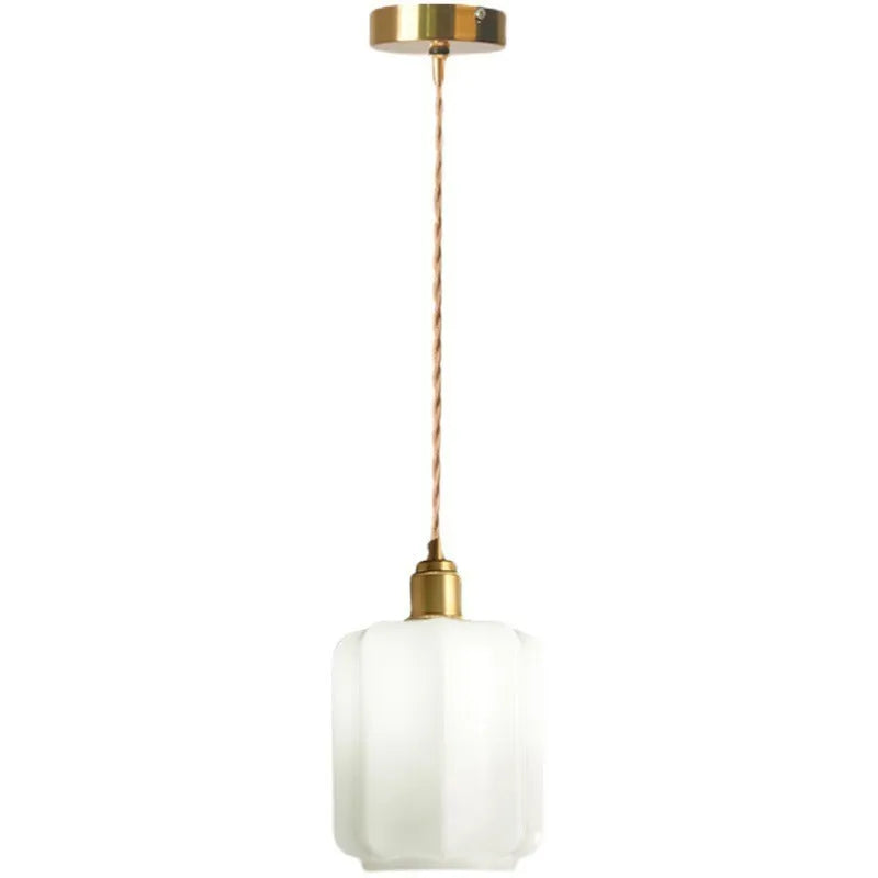 Brass vintage white jade glass chandelier with 15x24cm dimensions for living room dining bedroom