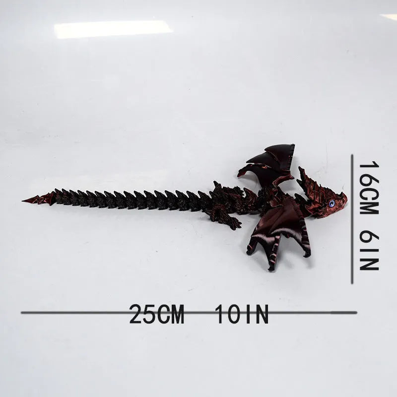 Red and gold printed PLA dragon wings costume prop toy