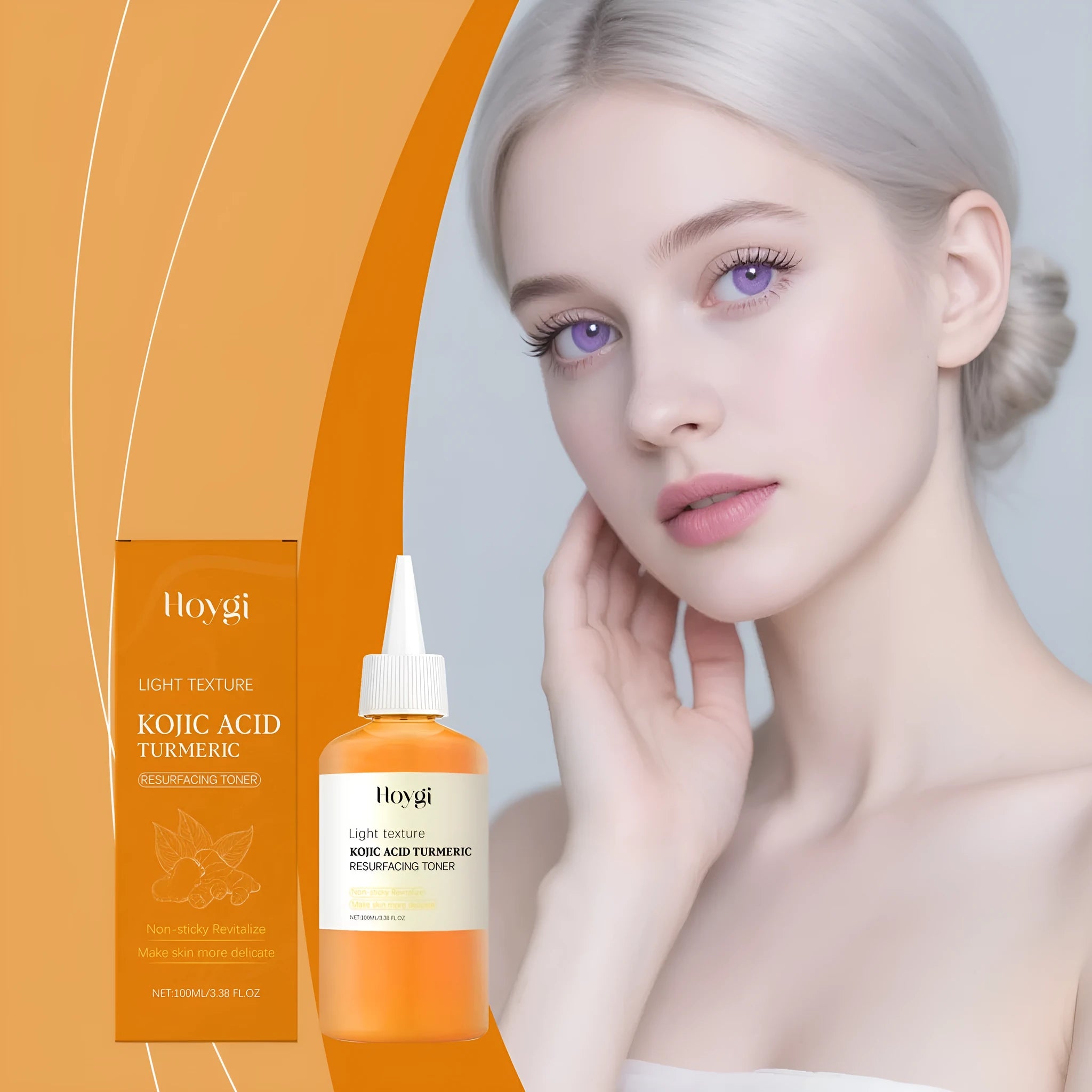 100ml turmeric moisturising water in packaging measuring 4.3cm by 13.4cm