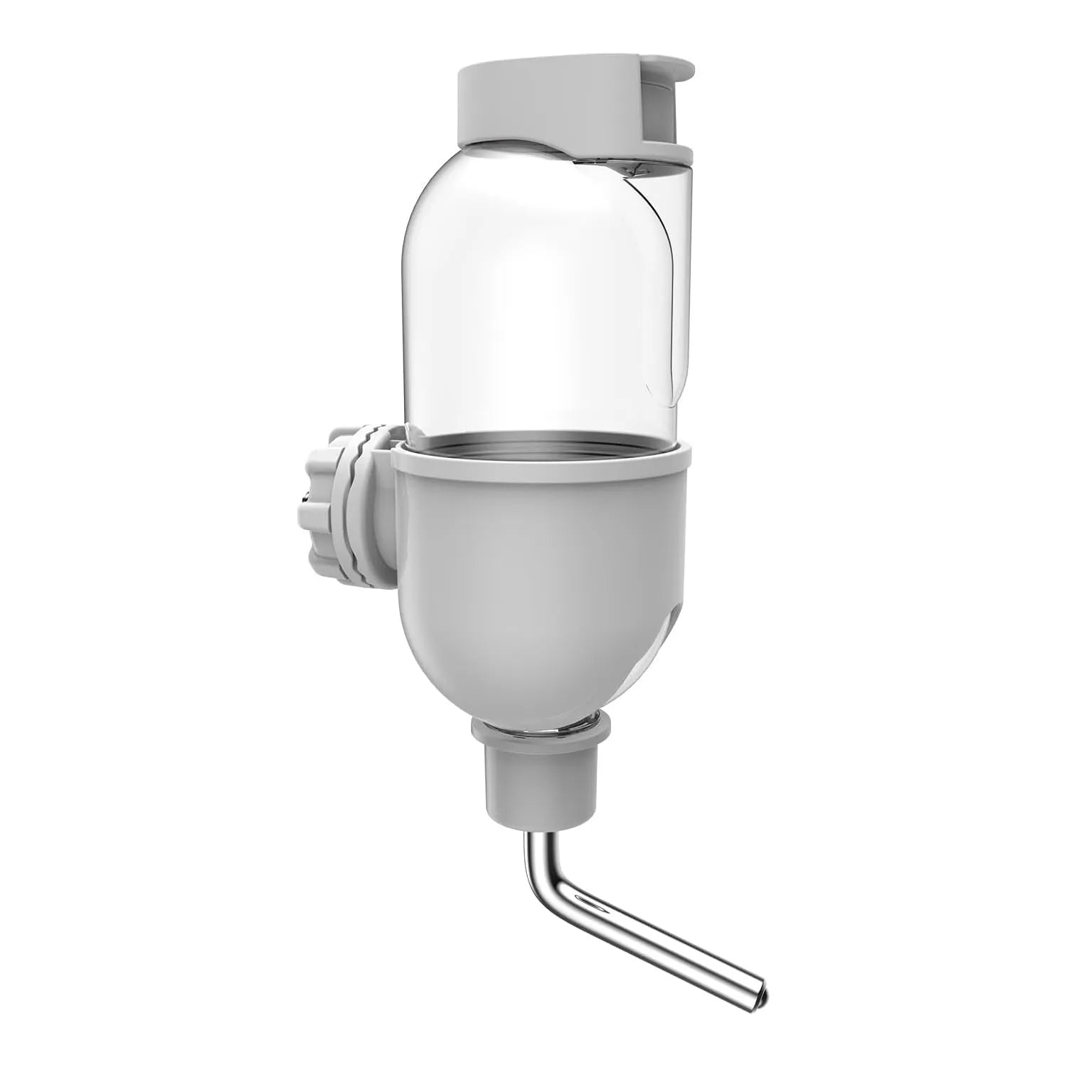 Blue small animal cage water bottle with 360° rotatable nozzle and mounting bracket