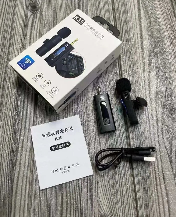 K-series collar clip microphone for wireless outdoor recording with multiple interface options.
