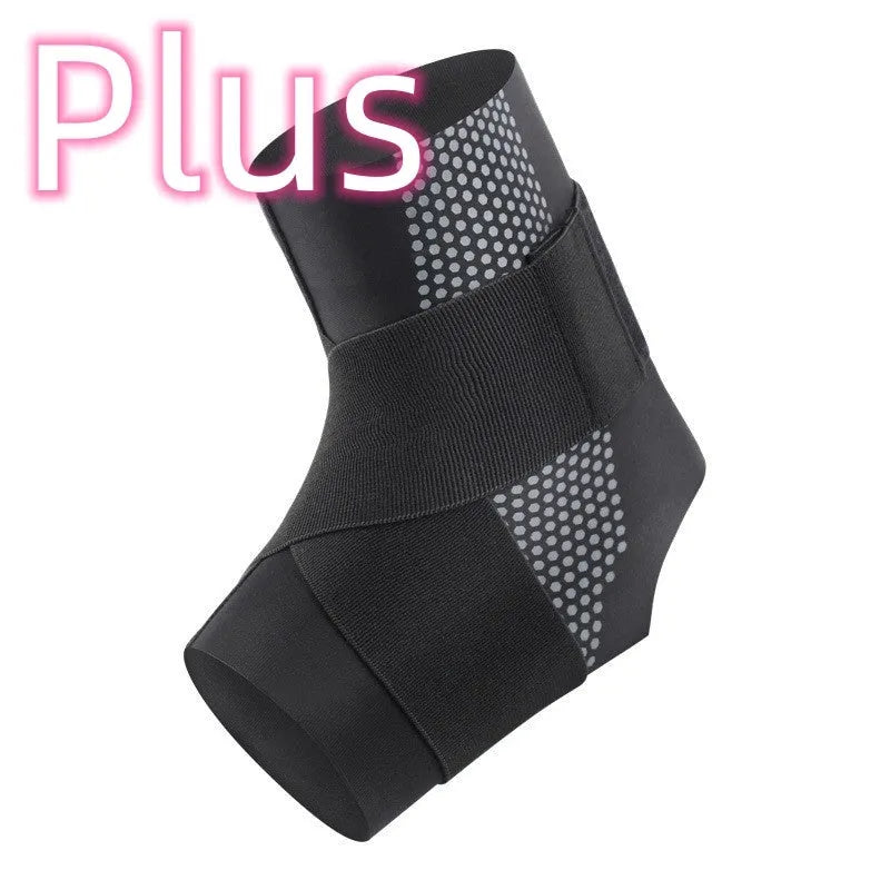 Black ankle support brace with Lycra fabric construction for sports protection