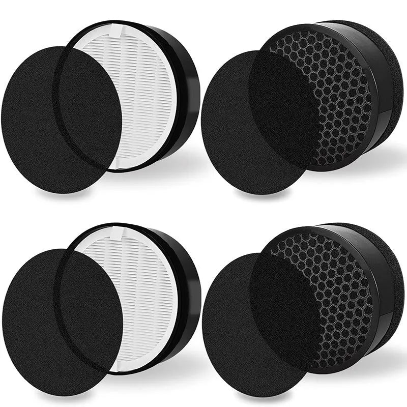 Levoit LV-H132 air purifier replacement filter measuring 19cm square, includes white filter screen and cotton.