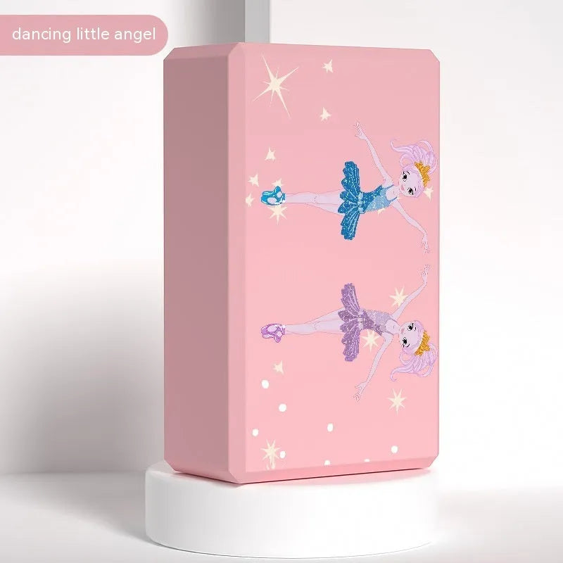 High-density EVA yoga block in various colours including cartoon designs for dance and fitness training