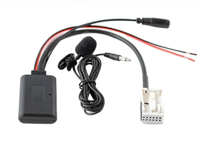 Car audio Bluetooth AUX cable and microphone kit for Citroen and Peugeot RD4 radio upgrades.