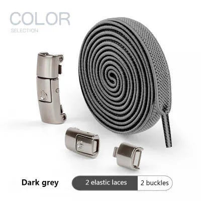 Press lock elastic shoelace with 8mm flat width and cotton weave on a trainer.
