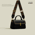 Retro women's messenger bag in textured PU leather with internal phone pocket and file compartment